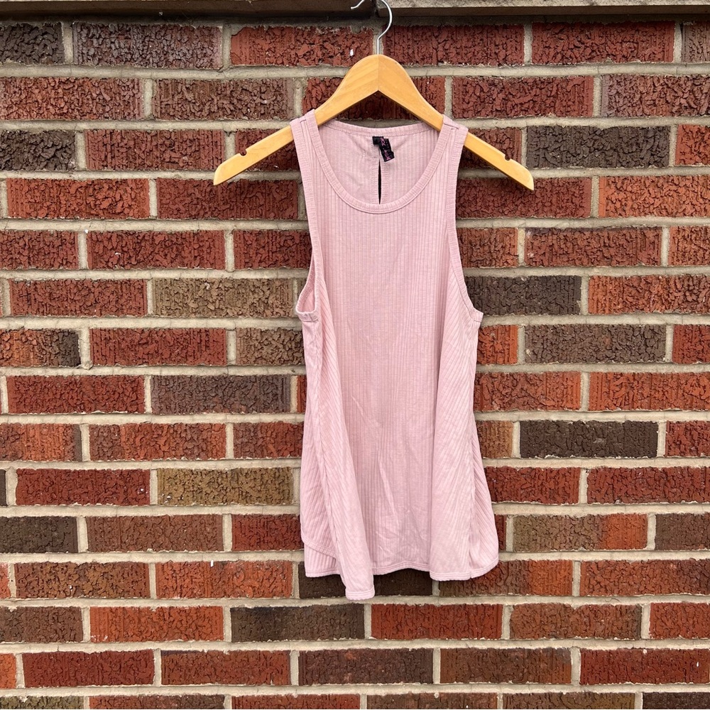 Betsey Johnson Athletic Open Back Butterfly Hem Sleeveless Tank Top